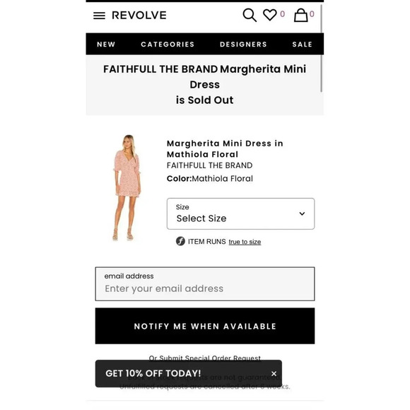 Faithfull The Brand NWT Margherita Mini Dress Sold out on Revolve Size US 6 - Picture 13 of 13